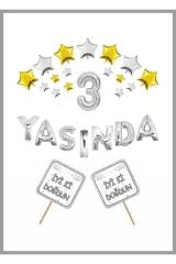 Yaşında GÜMÜŞ Konsept Doğum günü Parti Kutlama Seti