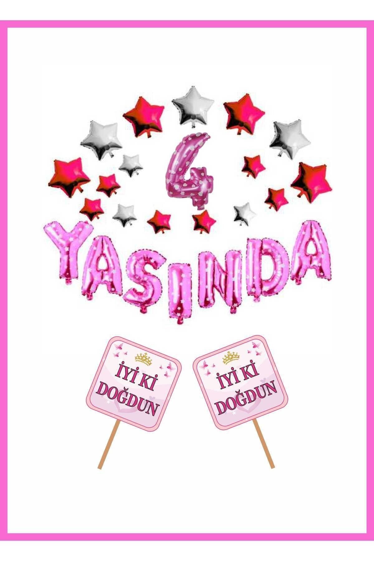 Yaşında PEMBE Konsept Doğum günü Parti Kutlama Seti