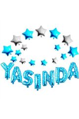 Yaşında MAVİ Konsept Doğum günü Parti Kutlama Seti