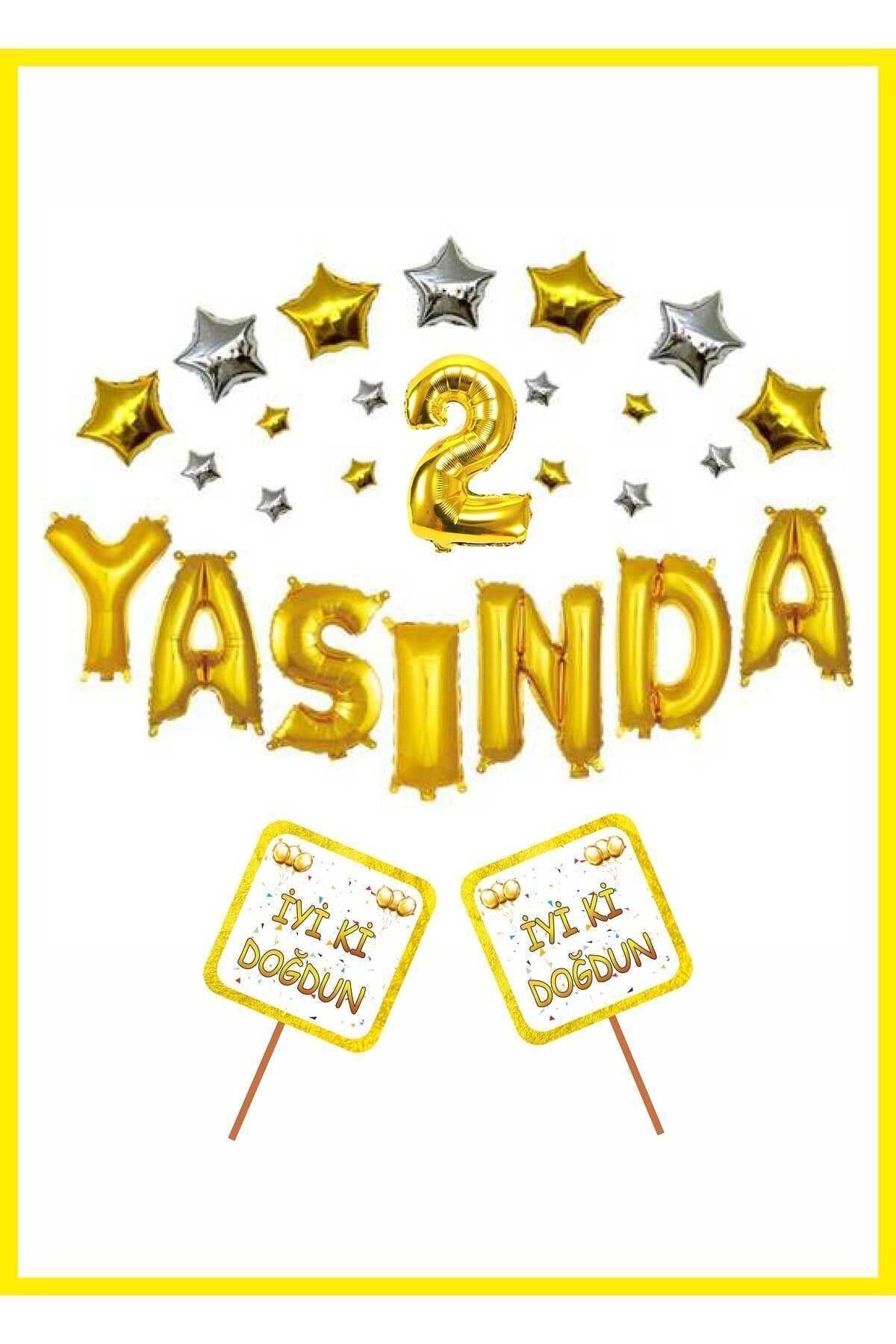 Yaşında Gold Konsept Doğum günü Parti Kutlama Seti Yıldız Rakam Yaşında Folyo ve Pankart