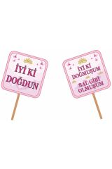 Iyi Ki Doğdun Yazı Ve Pankart Seti Pembe
