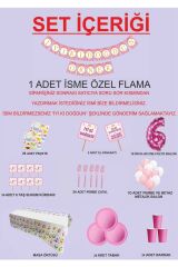 6 Yaş Kişiye Özel Flamalı Pembe Doğumgünü Parti Seti 24 Kişilik