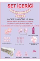 1 Yaş Kişiye Özel Flamalı Pembe Doğumgünü Parti Seti 24 Kişilik