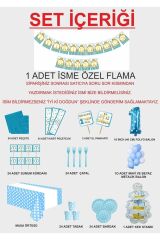 1 Yaş Prens Kişiye Özel Flamalı Doğumgünü Parti Seti 24 Kişilik