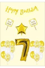 7 Yaş Doğumgünü Parti Konsepti Gold