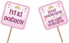 4 Yaş Kişiye Özel Flamalı Pembe Doğumgünü Parti Seti 24 Kişilik