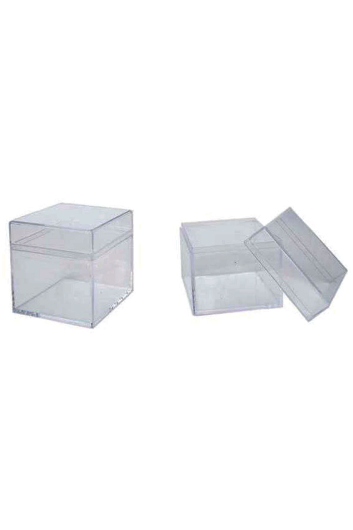 Hediyelik Mika Kutu 5x5 Cm Şeffaf 12'li