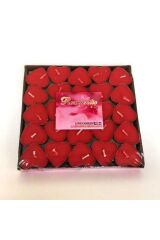Kırmızı Kalp Tealight Mum 50'li