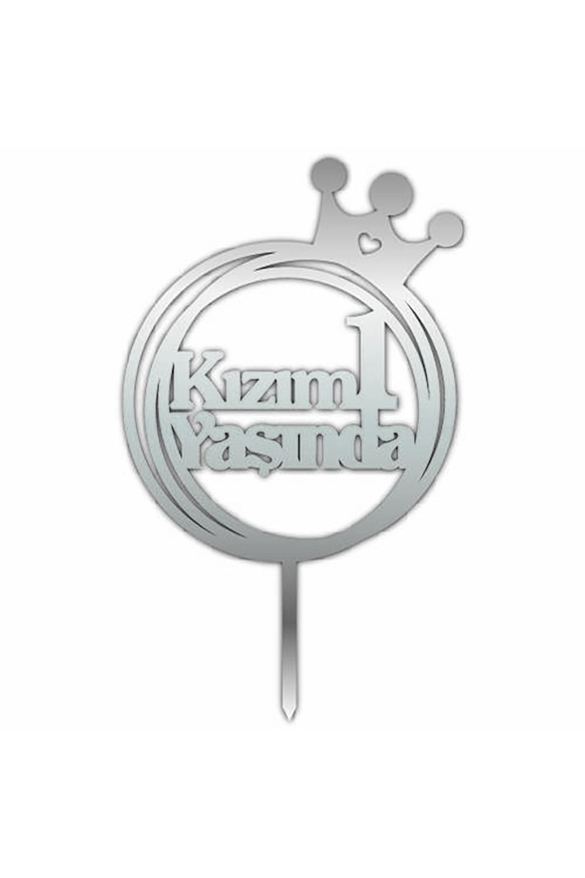 Pleksi Pasta Üzeri Yazı Gümüş Kızım 1 Yaşında