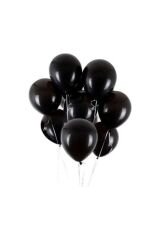 Metalik Balon 20 Adet Siyah