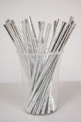 Kağıt Pipet Metalize Gümüş 22 cm 25li