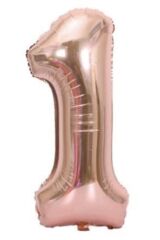 1 Rakam Rose Gold Folyo Balon 40 Inc 100 Cm