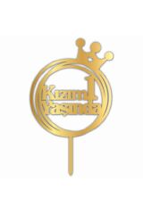 Pasta Üzeri Pleksi Yazı Gold Kızım 1 Yaşında