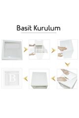 Love Yazılı Ledli Şeffaf Beyaz Kutu Ve Balon Seti