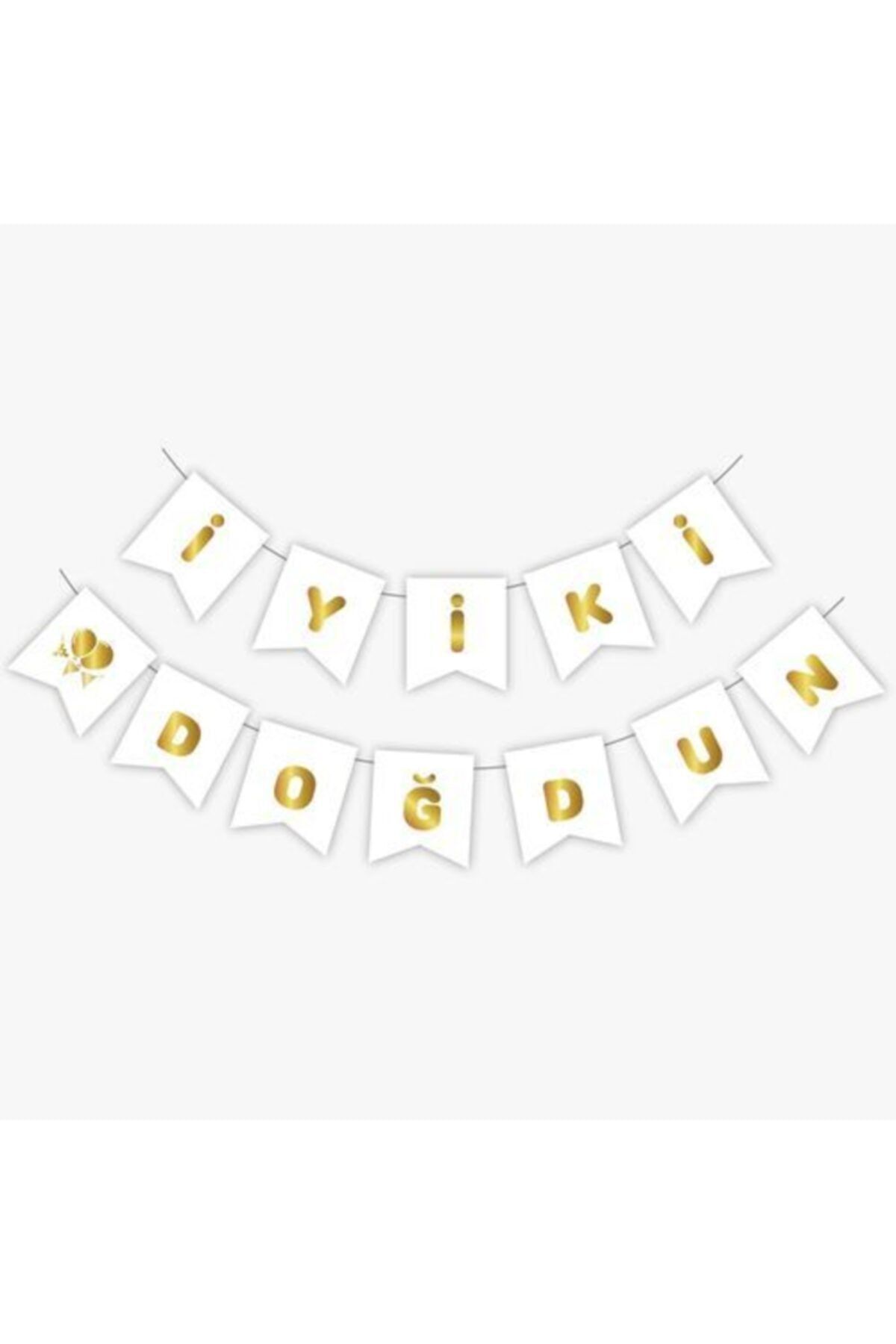 Beyaz Gold Yaldızlı Banner
