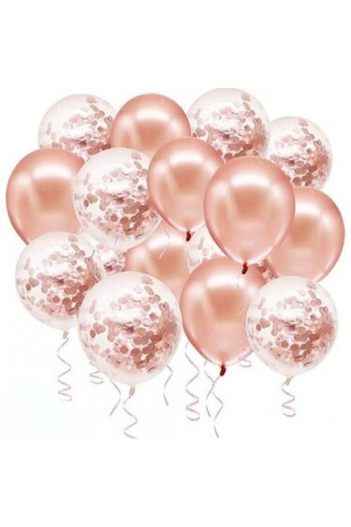 Rose Gold Konfetili Balon Seti