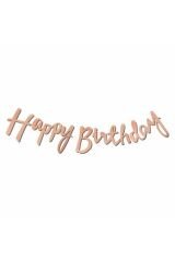 Happy Birthday Kaligrafi Banner Rose