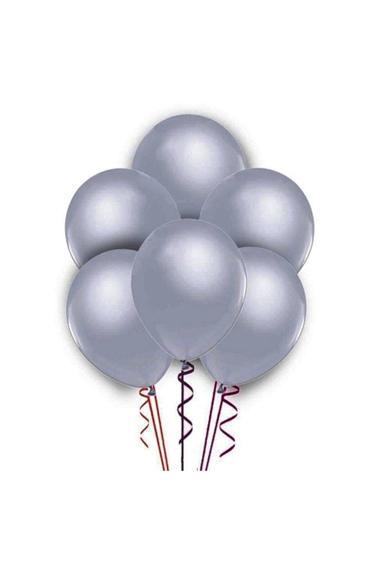 Metalik Balon 10 Adet Gümüş