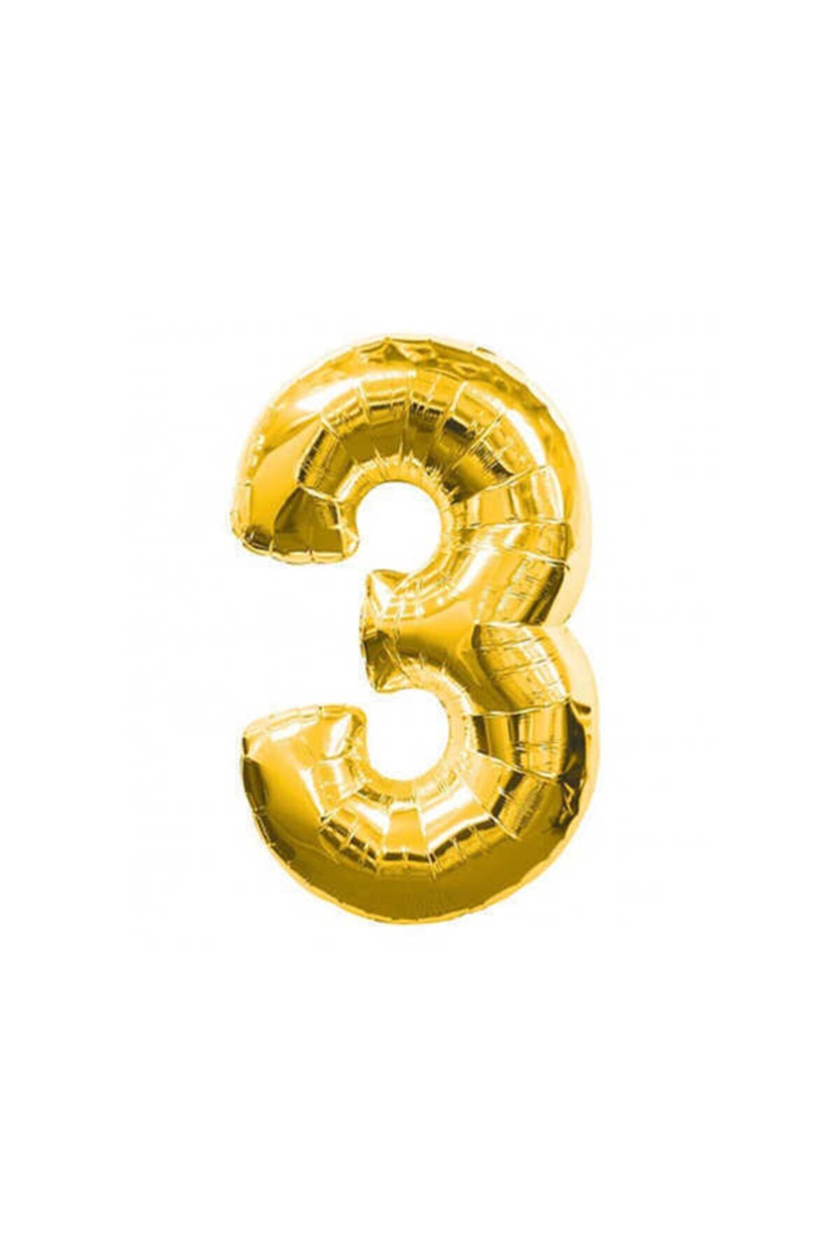 Gold Folyo Rakam Balon 3 16'' Inç 40cm