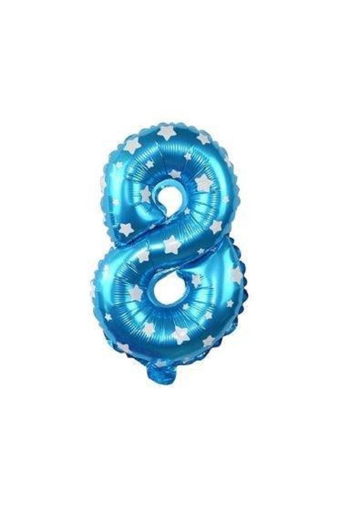 Mavi Renkli, Yıldız Desenli 16 Inç (40 Cm) 8 Rakamı