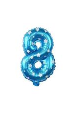 Mavi Renkli, Yıldız Desenli 16 Inç (40 Cm) 8 Rakamı
