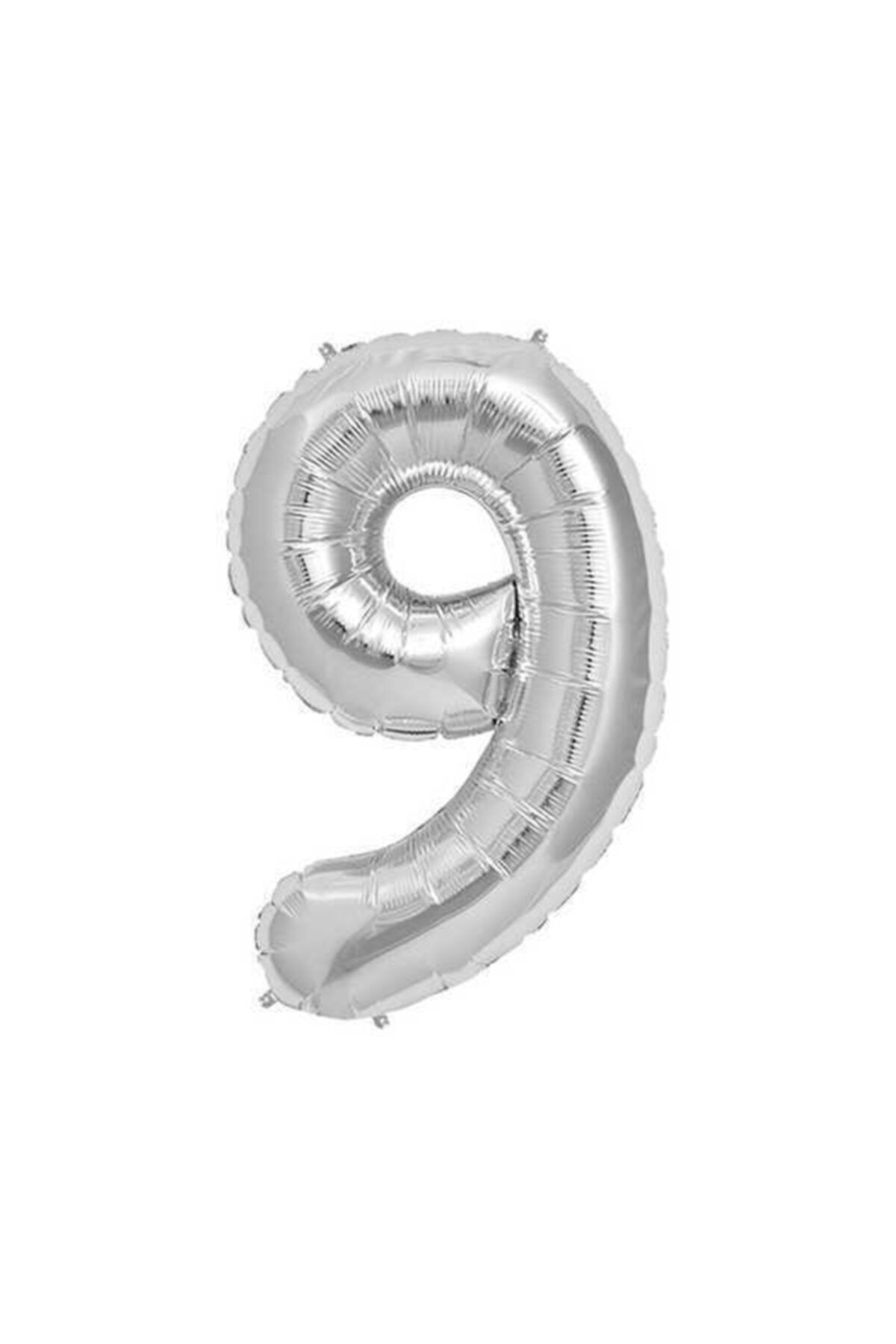 16'' Inç 40 Cm Folyo Rakam Balon Gümüş 9 Rakamı