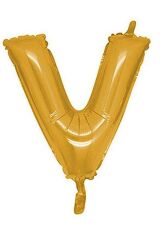 16'' Inç 40 Cm Folyo Harf Balon Gold V Harfi