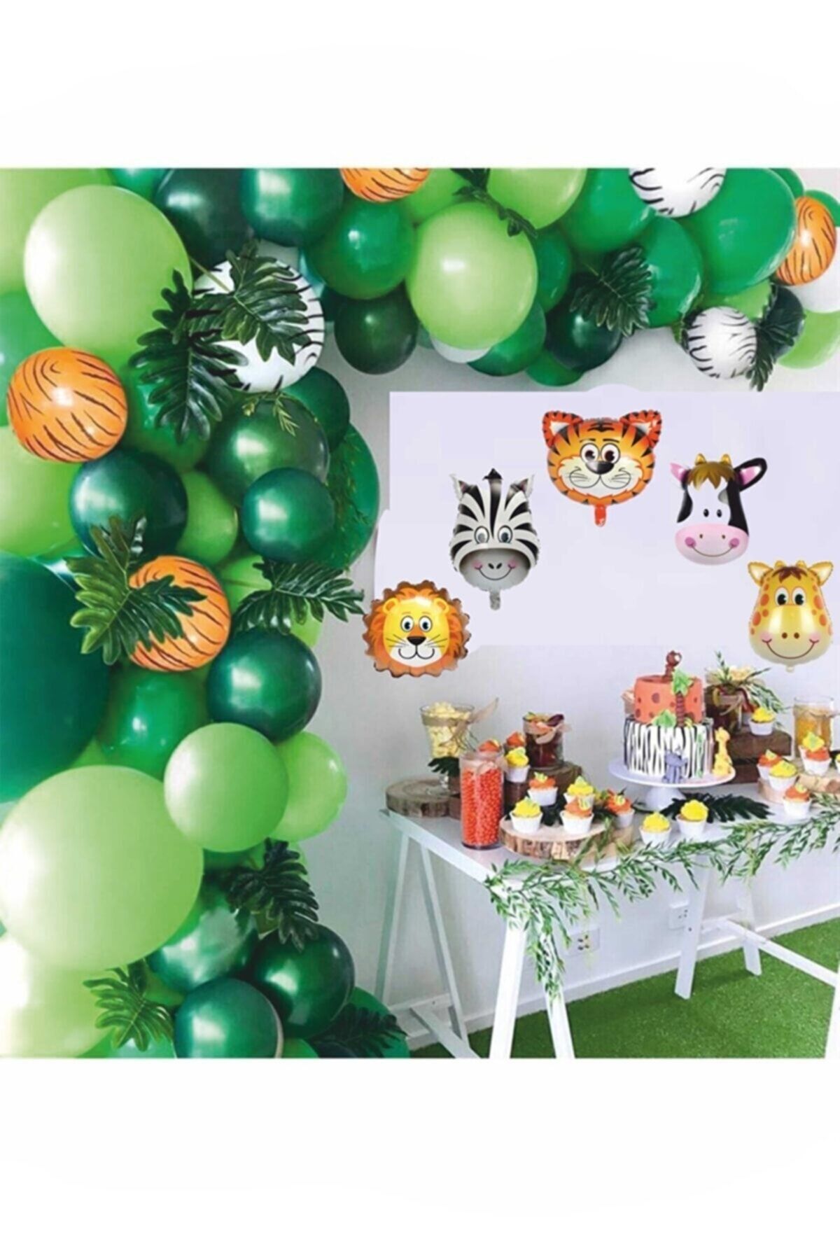 Tropikal Safari Temalı Mega Zincir Balon Seti