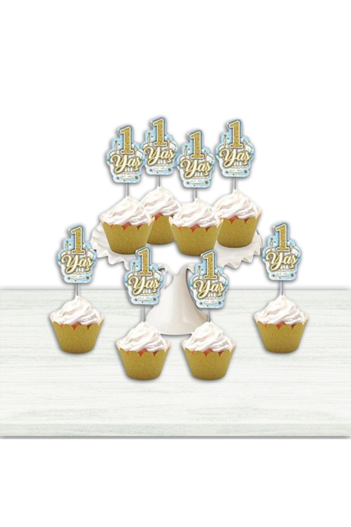 Mini Party Store 8'li Simli Eva Delux Kürdan Mavi 1 Yaş
