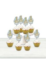 Mini Party Store 8'li Simli Eva Delux Kürdan Mavi 1 Yaş
