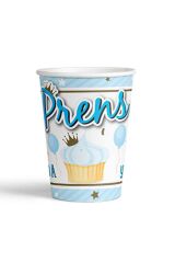 Prens 1 Yaşında Mavi Gold Temalı Karton 8 Li Tabak Bardak Set