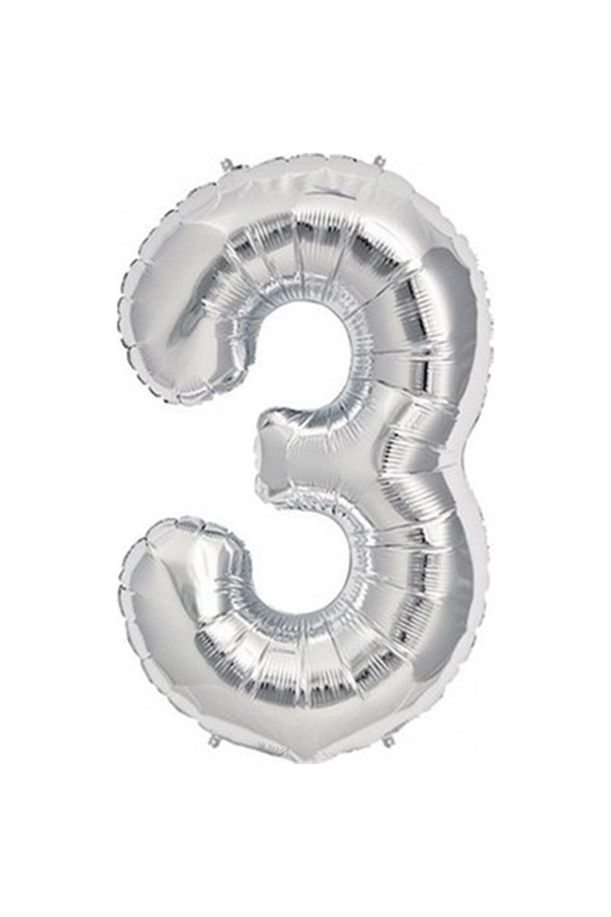 16'' Inç 40 Cm Folyo Balon Rakam Gümüş 3