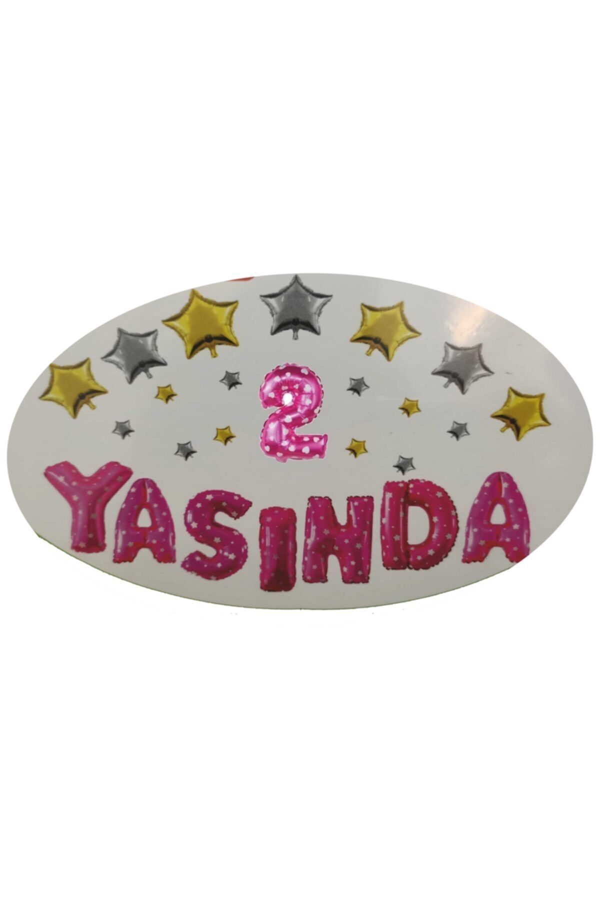 Pembe Renk Kalpli 2 Yaşında Folyo Balon Set