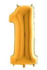 Gold Renk Yıldızlı 1 Yaşında Folyo Balon Set (50 'li Balon Yapıştırma Bandı )