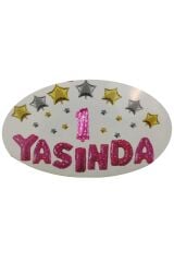 Pembe Renk Kalpli 1 Yaşında Folyo Balon Set (50 'li Balon Yapıştırma Bandı Hediye)