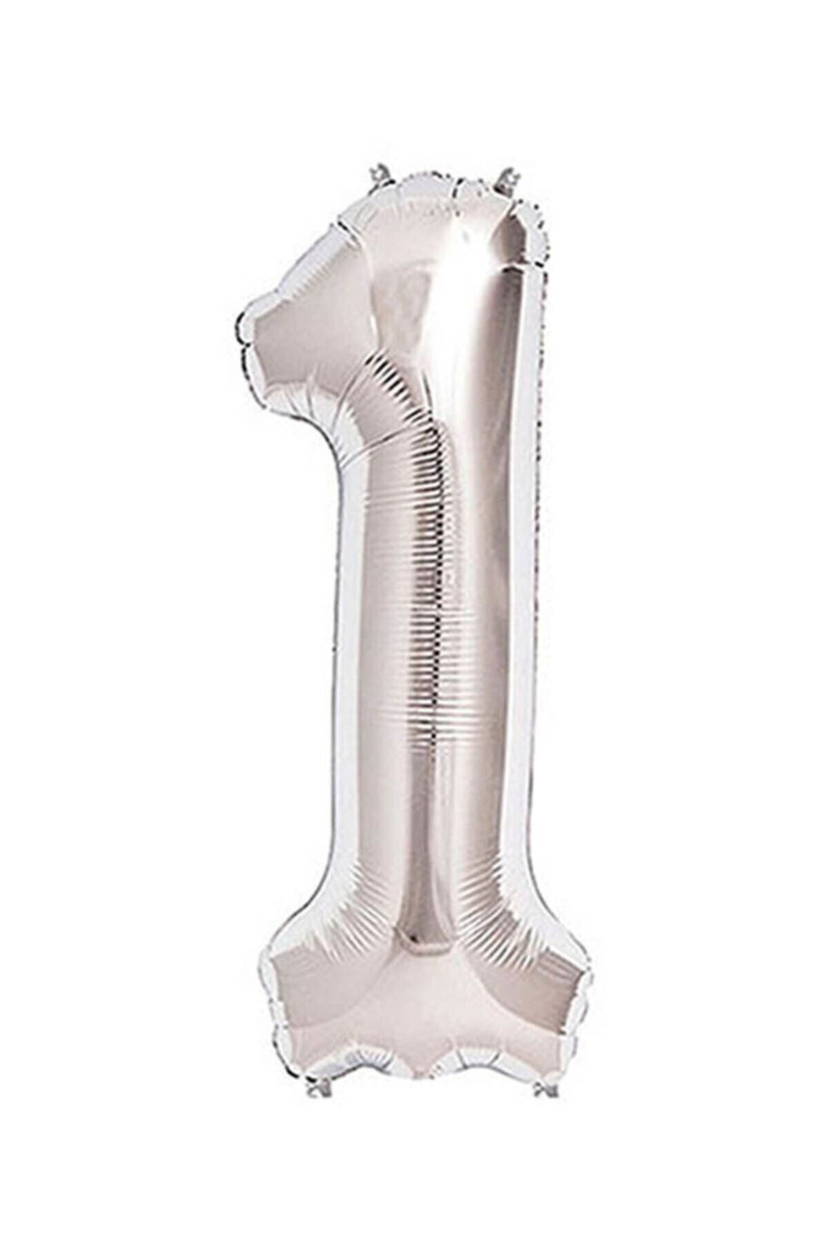 Folyo Balon Rakam 1 Gümüş 16 Inc(40cm) Pakette 1 Adet