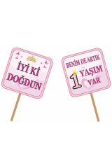 1 Yaş Prenses Doğum Günü Parti Seti 8 Kişilik