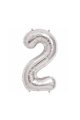 Folyo Balon Rakam 2 Gümüş 16 Inc(40cm) Pk:1 Ar1596g2