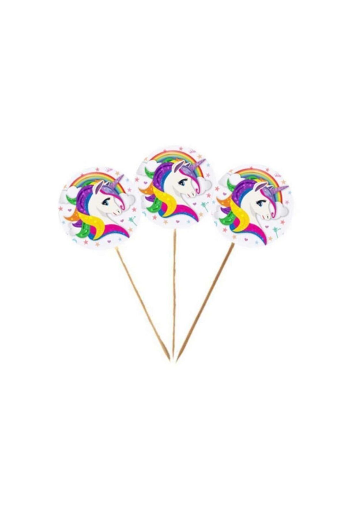 Beyaz Unicorn Kürdan 20 Adet